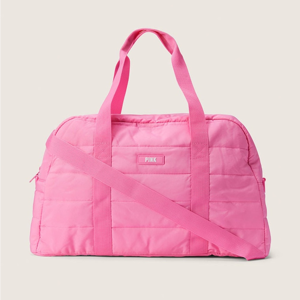 Victoria’s Secret VS PINK Puffer Duffle Gym Overnight Bag NWT NEW